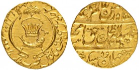 INDIEN
Awadh
Amjad Ali Shah, 1258-1263 AH (1842-1847). Ashrafi 1260 AH, 1. Regierungsjahr (1844), Lucknow. 10.73 g. KM. 342. Fr. 1019. Prüfspur am R...