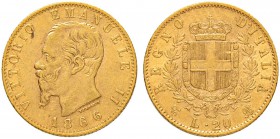 ITALIEN
Königreich
Vittorio Emanuele II. 1859-1878. 20 Lire 1866 T, Torino. 6.46 g. Nomisma 853. Schl. 43. Fr. 11. Selten / Rare. Sehr schön / Very ...