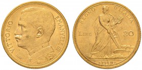 ITALIEN
Königreich
Vittorio Emanuele III. 1900-1946. 20 Lire 1912 R, Roma. Rotgold / Oro rosso. 6.44 g. Nomisma 1079. Schl. 96. Fr. 28. Kleine Kratz...