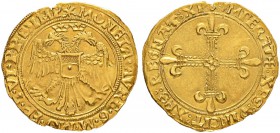 ITALIEN
Casale-Monferrato
Guglielmo II. Paleologo Marchese, 1494-1518. Scudo d'oro o. J. 3.33 g. MIR 181. Fr. 168. Sehr selten in dieser Erhaltung /...