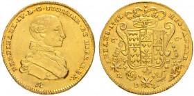 ITALIEN
Neapel / Sizilien
Ferdinando IV. (I.), 1759-1825. 4 Ducati 1767, Napoli. 5.86 g. MIR 360/4. Fr. 847. Vorzüglich-FDC / Extremely fine-uncircu...