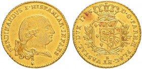 ITALIEN
Parma
Ferdinando di Borbone, 1765-1802. 1 Doppia 1786, Milano. 6.97 g. MIR 1064/2. Schl. 521. Fr. 930. Überprägungsspuren / Overstruck. Vorz...