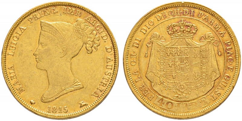 ITALIEN
Parma
Maria Luigia d'Austria, 1815-1847. 40 Lire 1815, Milano. 12.86 g...