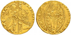 ITALIEN
Rom
Senato Romano, 1350-1439. Dukat o. J. Nach venezianischem Vorbild. 3.50 g. Biaggi 2125. Fr. 2. Sehr schön / Very fine.