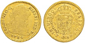 KOLUMBIEN
Carlos III. 1759-1788. 1 Escudo 1786, SF-Popayan. 3.35 g. Cayon 12353. Fr. 42. Sehr schön / Very fine.