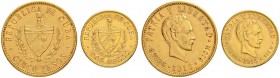 KUBA
Republik
5 Pesos 1916. 2 Pesos 1916. Fr. 4, 6. Vorzüglich / Extremely fine. (2)