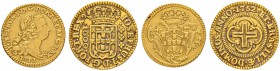 PORTUGAL
Jose I. 1750-1777. 1/2 Escudo 1752, Lissabon. 1000 Reis 1752, Lissabon. Gomes Jo 27.01, 32.05. Fr. 104, 105. Sehr schön / Very fine. (2)