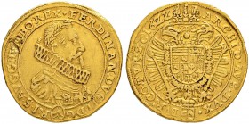 RDR / ÖSTERREICH
Ferdinand II. 1618-1637. 5 Dukaten 1622 (im Stempel aus 1621 geändert), Wien. Münzmeister Matthias Fellner, Wien 1619-1637. 16.94 g....