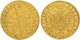 RDR / ÖSTERREICH
Ferdinand III. 1637-1657. Doppeldukat 1652, Wien. 6.87 g. Herinek 133. Fr. 231. Selten / Rare. Fast vorzüglich / About extremely fin...