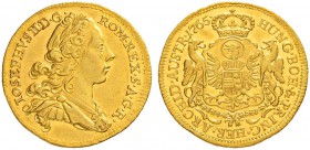 RDR / ÖSTERREICH
Joseph II. 1765-1790. Dukat 1765, Wien. 3.48 g. Herinek 19. Fr. 432. Gutes vorzüglich / Good extremely fine.