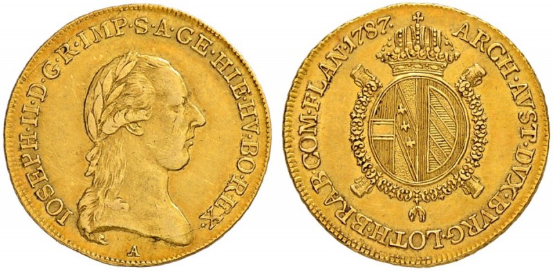 RDR / ÖSTERREICH
Joseph II. 1765-1790. 1/2 Souverain d'or 1787 A, Wien. 5.55 g....