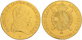 RDR / ÖSTERREICH
Franz II. (I.), 1792-1835. Souverain d'or 1795 B, Kremnitz. 11.04 g. Herinek 205. Fr. 469. Gutes sehr schön / Good very fine.