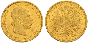 RDR / ÖSTERREICH
Franz Joseph I. 1848-1916. 20 Kronen 1894, Wien. 6.77 g. Schl. 628. Fr. 504. Vorzüglich / Extremely fine.