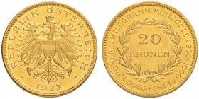 RDR / ÖSTERREICH
I. Republik. 1918-1938. 20 Kronen 1923, Wien. 6.77 g. Schl. 677. Fr. 519. Vorzüglich / Extremely fine.