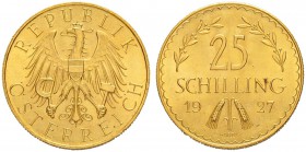 RDR / ÖSTERREICH
I. Republik. 1918-1938. 25 Schilling 1927, Wien. 5.88 g. Schl. 688. Fr. 521. Fast FDC / About uncirculated.