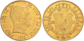 SPANIEN
Königreich
Fernando VII. 1808-1833. 320 Reales 1823 M-SR, Madrid. 27.05 g. Cayon 16510. Schl. 168. Fr. 319. Sehr selten / Very rare. Leicht ...