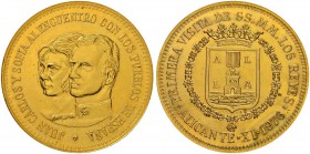 SPANIEN
Königreich
Juan Carlos I. 1975-2014. Goldmedaille 1976. Auf den ersten Besuch des Königspares in Alicante. Unsigniert. Köpfe des Königspaare...