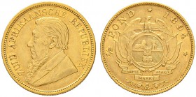 SÜDAFRIKA
Zuid Afrikaansche Republiek, 1852-1902. 1/2 Pound 1894, Pretoria. 3.98 g. Fr. 3. Gutes vorzüglich / Good extremely fine.