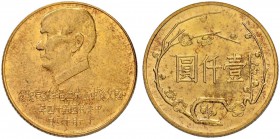 TAIWAN
Republik
1000 Yuan 1965. 15.25 g. KM Y541. Fr. 16. Sehr schön-vorzüglich / Very fine-extremely fine.