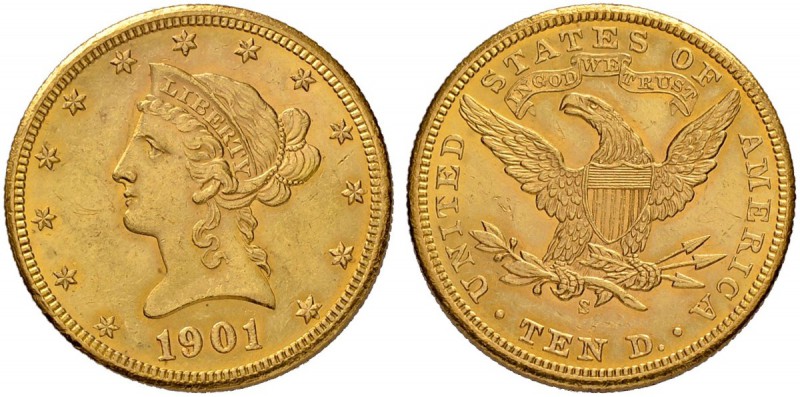 USA
10 Dollars 1901, San Francisco. Liberty head. 16.70 g. Fr. 160. Vorzüglich-...