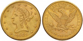 USA
10 Dollars 1901, San Francisco. Liberty head. 16.70 g. Fr. 160. Vorzüglich-FDC / Extremely fine-uncirculated.