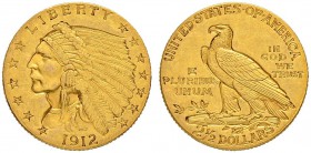USA
2 1/2 Dollars 1912, Philadelphia. Indian head. 4.18 g. Fr. 120. Vorzüglich / Extremely fine.