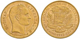 VENEZUELA
Republik
20 Bolivares 1912, Paris. 6.45 g. Fr. 5c. Vorzüglich-FDC / Extremely fine-uncirculated.
