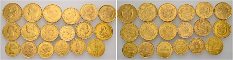 GEMISCHTES LOT
Diverse Goldmünzen. AUSTRALIEN. Sovereign 1870. DÄNEMARK. 20 Kro...