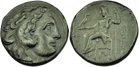 Kings of Macedon. Kolophon. Antigonos I Monophthalmos 320-301 BC. In the name and types of Alexander III. Struck circa 310-301 BC Drachm Head of Herak...