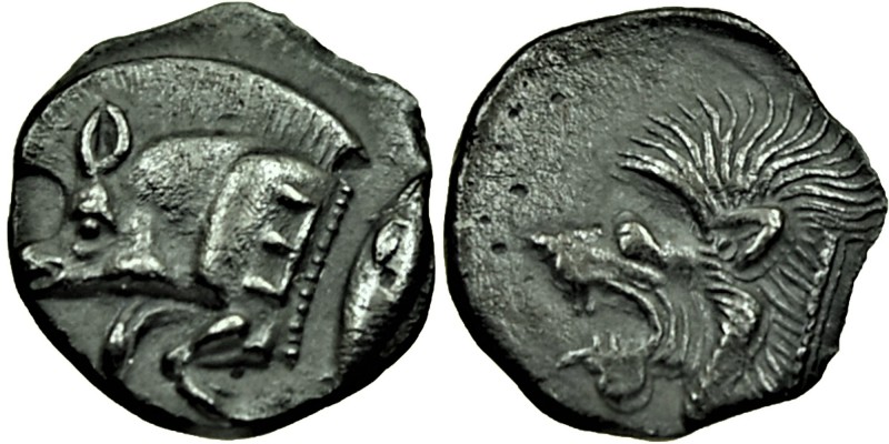 Mysia. Kyzikos circa 525-475 BC. Obol AR Forepart of boar to left; on the boar's...