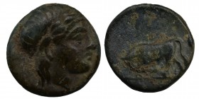 Troas, Gargara, Circa 450-400 BC. 
Obol, Laureate head of Apollo right / Bull grazing left within incuse square. SNG Copenhagen 314 , Condition: Very ...
