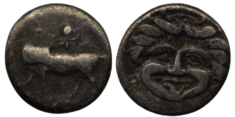 Mysia. Parion 400-300 BC. Hemidrachm AR, ΠΑ-ΡΙ, bull standing left, head right, ...