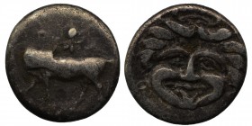 Mysia. Parion 400-300 BC. Hemidrachm AR, ΠΑ-ΡΙ, bull standing left, head right, pellet in ring below . Condition: Very Good 2.1 gr. 14 mm.