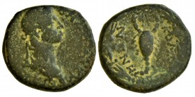 KINGS OF COMMAGENE. Antiochos IV Epiphanes, with Iotape, AD 38-40 and 41-72. Oktachalkon late series with bevelled edge, Samosata, c. 54-65. ΒΑΣΙΛEYΣ ...