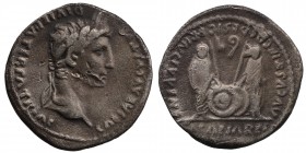 Roman Imperial, Augustus, AR Denarius, Lugdunum
Obverse: CAESAR AVGVSTVS-DIVI F PATER PATRIAE, laureate head of Augustus right; dotted border
Reverse:...