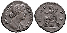 Faustina Junior. Augusta, AD 147-175. 
AR Denarius, Rome mint. Struck under Marcus Aurelius and Lucius Verus, AD 161-164. Draped bust right, wearing s...