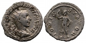 Gordian III AR Antoninianus. Rome, AD 241-243. IMP GORDIANVS PIVS FEL AVG, radiate draped bust right / IOVI STATORI, Jupiter standing right with scept...