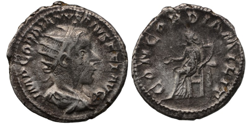 Gordian III AR Antoninianus. Rome, AD 240. IMP GORDIANVS PIVS FEL AVG, radiate, ...