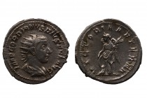 Gordian III (AD 238-244). AR antoninianus NGC AU. Rome, AD 243-244. IMP GORDIANVS PIVS FEL AVG, radiate, draped and cuirassed bust of Gordian III righ...