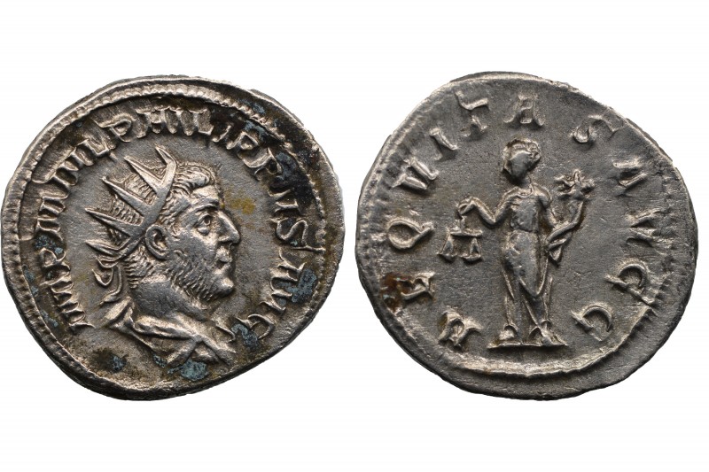 Philippus I. Arabs (AD 244-249) (D) AR-AntoninianusRome, AD 244-247. Bust with r...