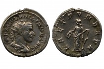 Philippus I. Arabs 244-249
Antoninian, IMP M IVL PHILIPPVS AVG / LAET FVNDATA, Condition: Very Good 4.2 gr. 22 mm.