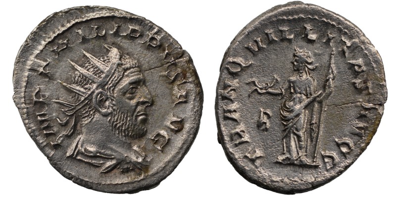 PHILIPPUS I. ARABS (244 - 249)
Antoninian, 248. IMP PHILIPPVS AVG. Bust with a j...