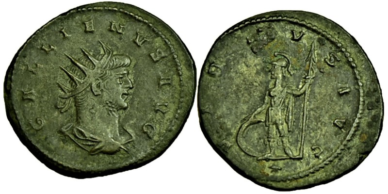 Gallienus AD (263-264). AE Antoninianus. Antioch, GALLIENVS AVG, radiate, draped...