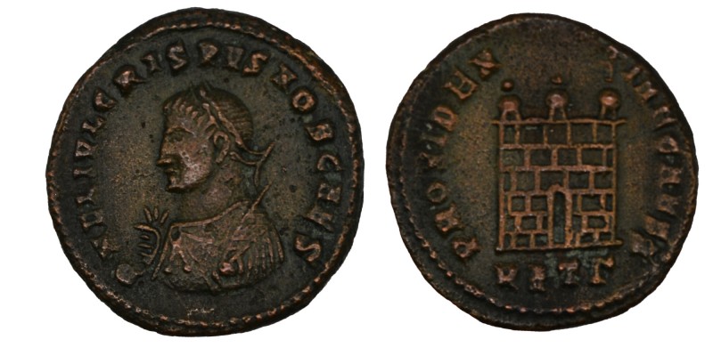 CRISPUS (Caesar, 316-326). Follis. Heraclea. 
Obv: DN FL IVL CRISPVS NOB CAES. 
...