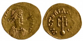BYZANTINE EMPIRE. Heraclius, 610-641 AD. Gold Semissis of Constantinople. Diademed draped bust / Cross on globe. S.785. XF. Condition: Very Good 2.2 g...