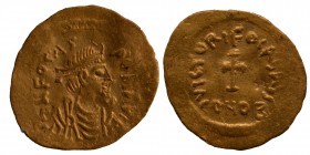 PHOCAS (602-610). GOLD Tremissis. Constantinople. 
Obv: δ N FOCAS PЄR AVG. Diademed, draped and cuirassed bust right. Rev: VICTORI FOCAS AV / CONOB. C...