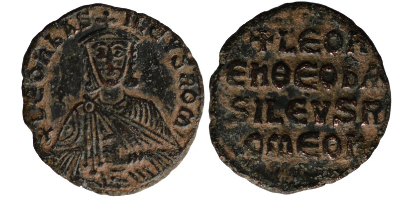 Ancient World Byzantine AE Follis Constantinople Leo VI 886 - 1112 A.D. Facing b...