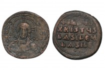 Byzantine, Basil II Bulgaroktonos. AD 976-1025. Constantinople. Follis Æ Condition: Very Good 18 gr. 33 mm.