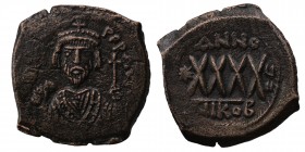 Phocas Æ 40 Nummi. Nicomedia, Year 4, AD 605/6. Condition: Very Good 13.5 gr. 30 mm.