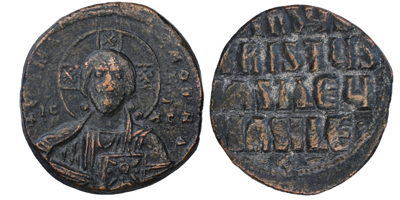 Byzantine, Basil II Bulgaroktonos. AD 976-1025. Constantinople. Follis Æ Conditi...